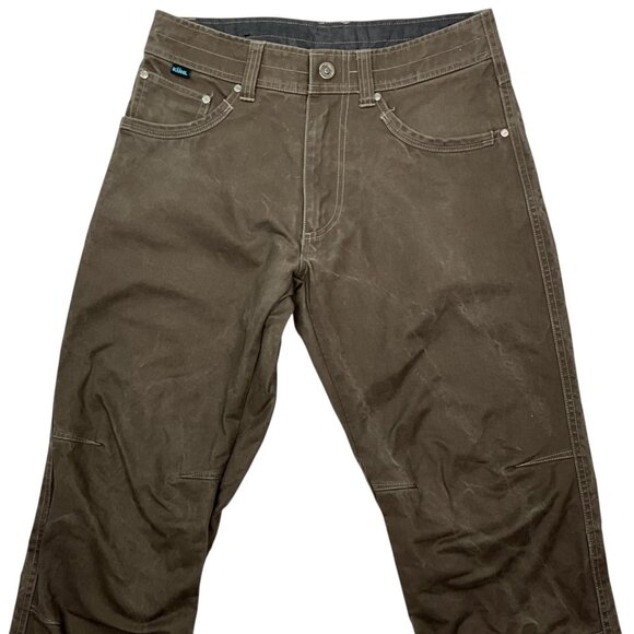 Kuhl Rydr Vintage Patina Dye Pants Forged Iron Size 30 x 32 Flannel Lined Climb - Picture 2 of 15
